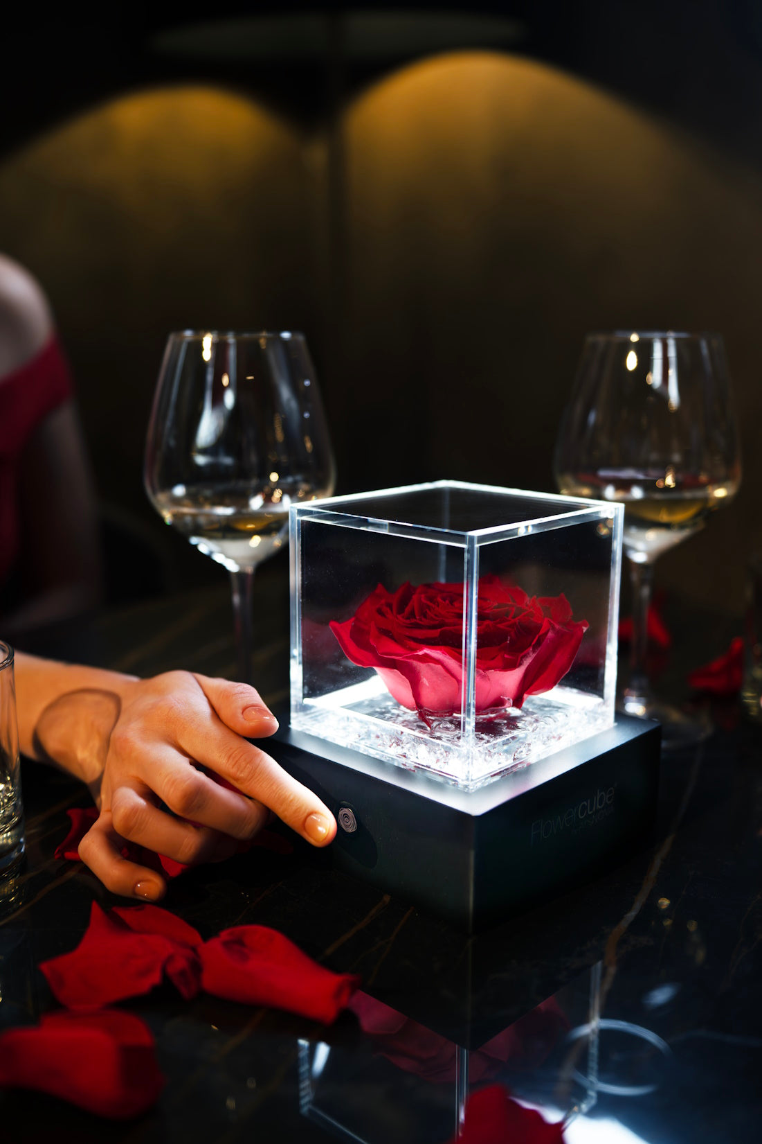 FLOWERCUBE® ROSSO + LAMPADA: SET COMPLETO
