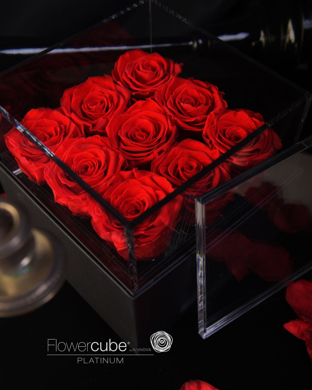 FLOWERCUBE PLATINUM - 9 ROSE ROSSE
